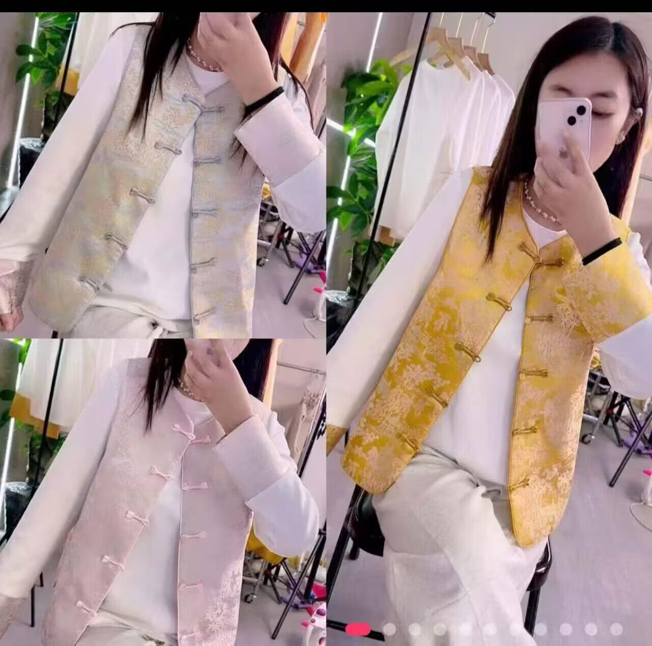 唐装新中式国风上衣马甲女春装洋气外穿大码马夹盘扣妈妈无袖外套