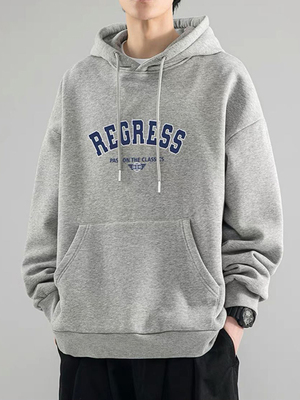 重磅纯棉潮牌字母连帽卫衣男秋冬