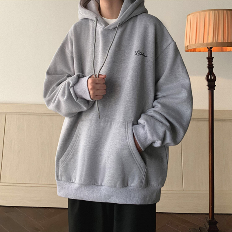 重磅纯棉秋冬加绒加厚连帽卫衣男