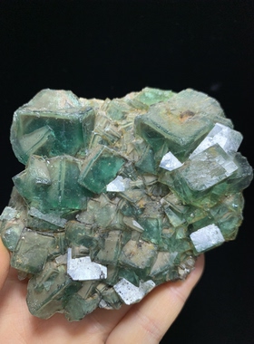 天然绿萤石原矿标本矿物晶体原石半宝石水晶奇石收藏装饰摆件