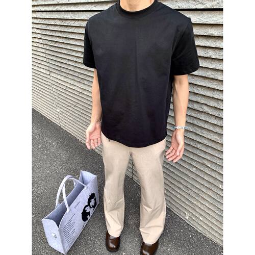 花灰色小领口短袖男款夏季高级感痞帅圆领T恤重磅运动休闲半截袖