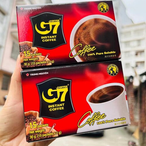 越南中原G7美式纯黑咖啡粉15杯速溶咖啡30g健身提神非三合一