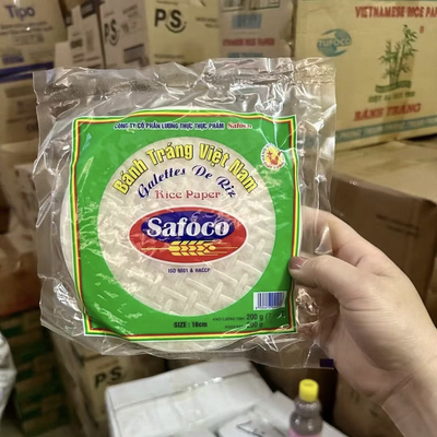 越南Safoco Banh Trang春卷皮水晶透明手卷生食炸春卷皮16cm