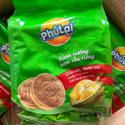 越南Laiphu来福榴莲饼干350g法式夹心薄脆饼酥香美食好吃休闲零食