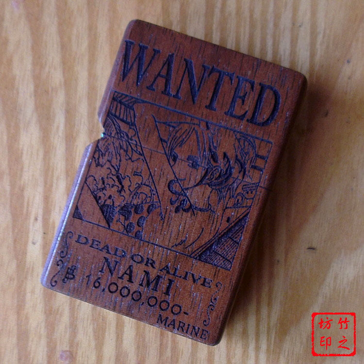 原装ZIPPO正品防风木制打火机 美国黑胡桃木整料掏空 海贼王娜美