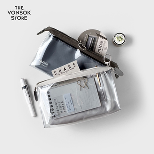 纵向书写 TVS¨ SunStar 太阳星多功能透明袋 学生网纱笔袋收纳包