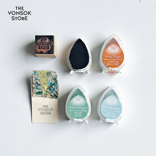 日本Tsukineko Versa Magic月猫GD系列水滴印台橡皮章手帐印泥