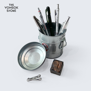 纵向书写 Dulton 日本笔具收纳桶 小垃圾桶文具笔筒金属储物桶