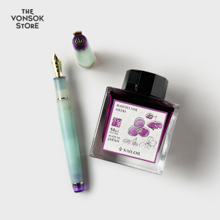 纵向书写 TVS¨  SAILOR写乐 万叶集 非碳素染料墨水 极黑 贝母花