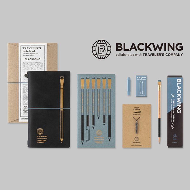 [现货]纵向书写 日本TN x BLACKWING黑翼限定牛皮手账贴纸挂件tn