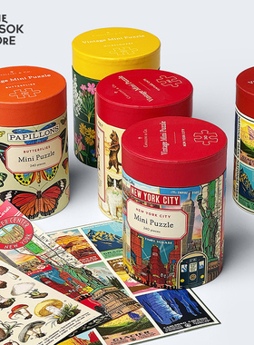 纵向书写 美国 CAVALLINI拼图复古迷你益智蝴蝶植物花卉240片拼图