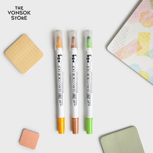 纵向书写 TVS¨  Kuretake吴竹 手账双头点点笔 一点点填满你心