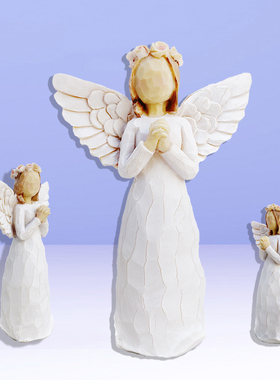 willow手工雕像人物姐妹摆件