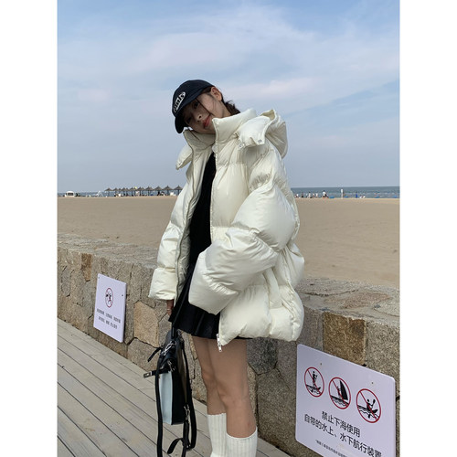 DRIZZLE白色羽绒服韩系设计感