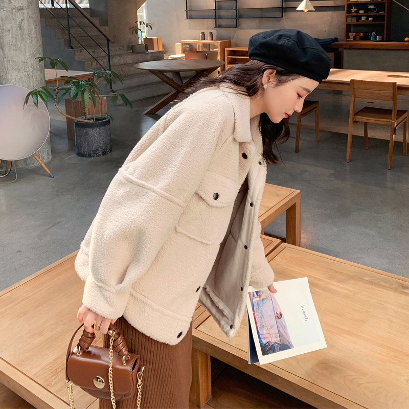 小香风羊羔毛外套小个子皮毛一体