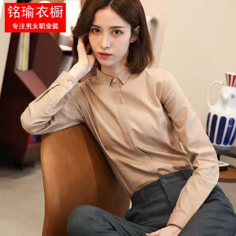 磨毛衬衫女长袖保暖春季新款职业