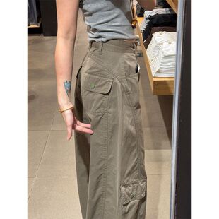 女高腰宽松显瘦弯刀阔腿裤 牛仔裤 复古直筒休闲工装 145小个子美式