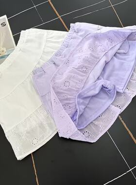 夏季女童刺绣拼接迷你半身裙