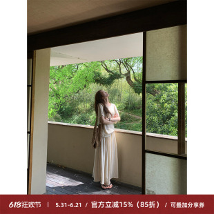 Cactishop悠闲日记 韩系松弛感亚麻蝙蝠袖短袖上衣半身裙套装女夏