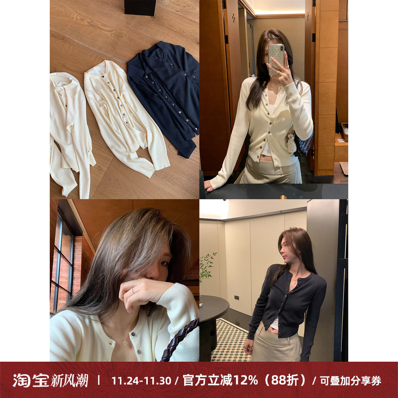 气质简约休闲圆领羊毛针织衫女