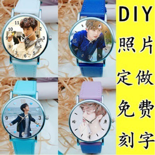 diy照片手表来图定制男女学生情侣一对刻字2026新款 创意腕表 个性