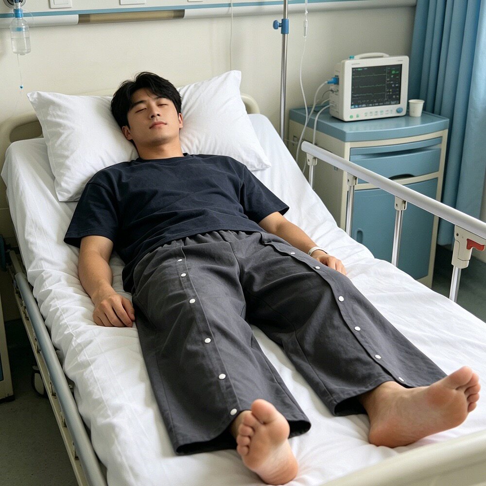 薄款男女护理裤老人康复瘫痪卧床骨折术后方便穿脱两侧全开加大码