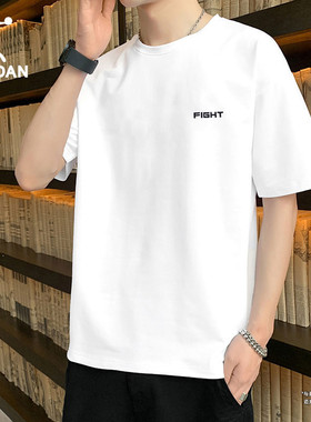 乔丹短袖t恤男官方正品2026夏季新款宽松白色棉体恤圆领运动半袖