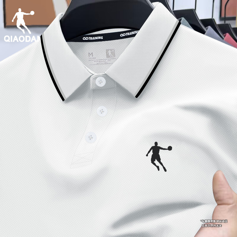 乔丹polo衫男短袖2025新款夏季透气运动t恤冰丝体恤翻领上衣半袖