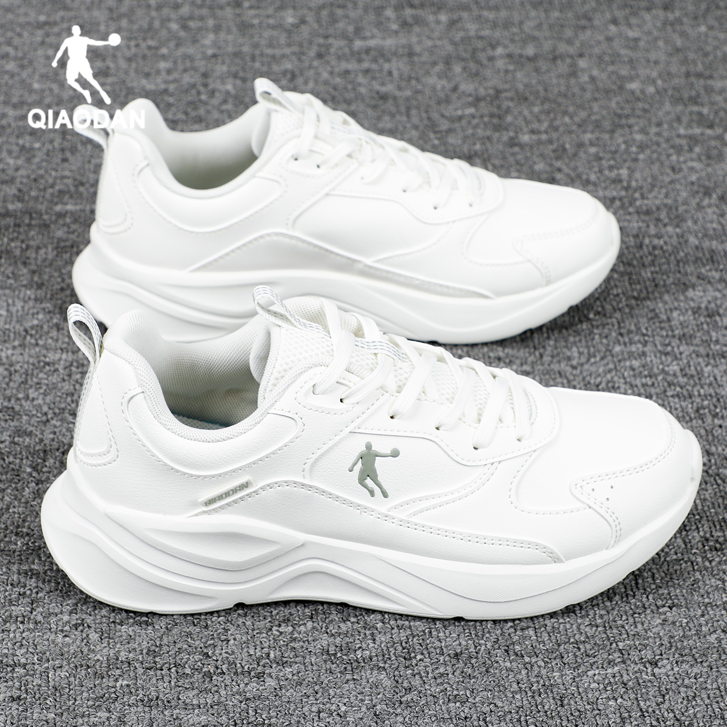 乔丹运动鞋女鞋小白鞋皮面老爹鞋