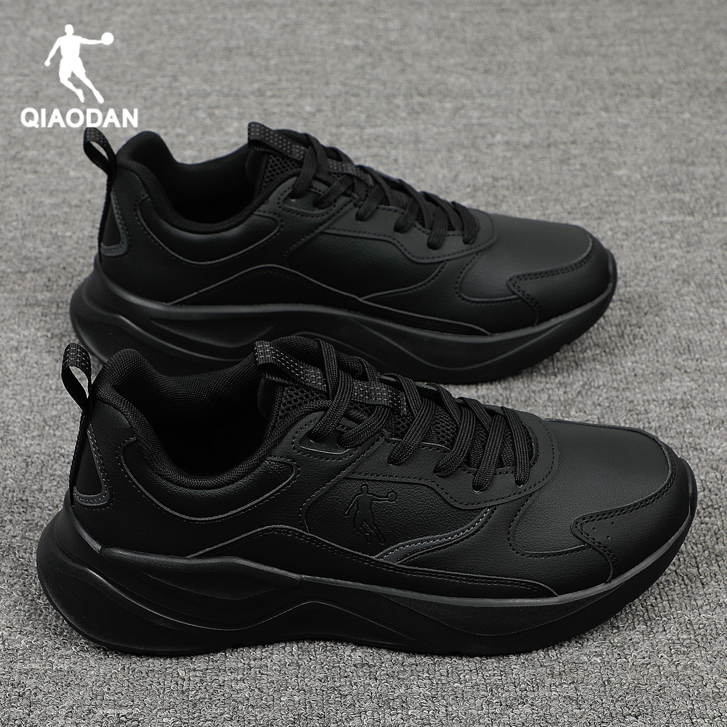 乔丹运动鞋男老爹鞋皮面跑步鞋子