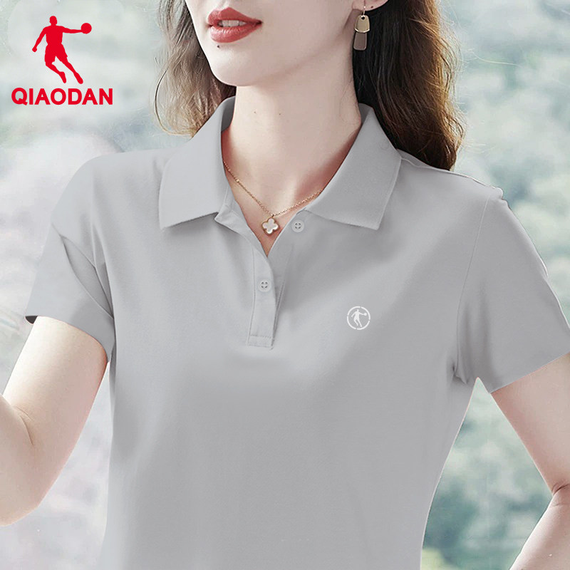 乔丹短袖t恤女装夏季冰丝透气运动服翻领显瘦健身上衣速干polo衫