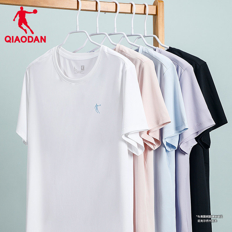 乔丹短袖T恤女2025夏季新款冰丝速干衣圆领百搭半袖白色运动上衣