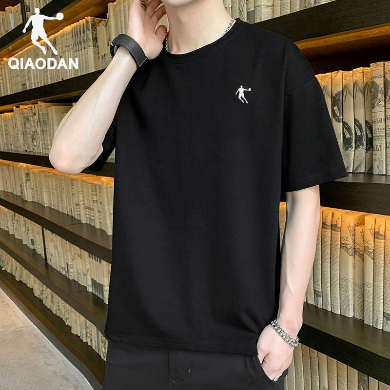 乔丹短袖T恤男士2026夏季新款冰丝速干衣男款黑色百搭休闲运动服