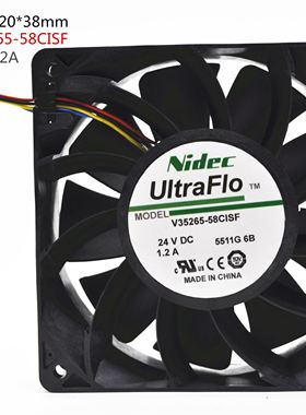 全新NIDEC尼迪克 12038 DC24V 1.2A V35265-58CISF变频器散热风扇