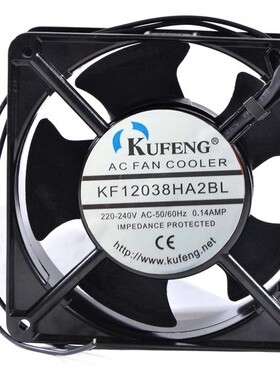 全新KUFENG KF12038HA2BL/2SL 220V 0.14A 9225机柜散热风扇12025