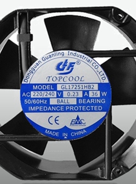 全新TOPCOL GL17251HB2/HB3 220V/380V 0.23A 17251 机柜散热风扇