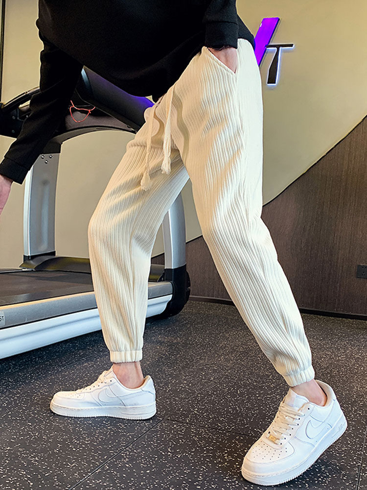 灯芯绒裤子男秋冬季加绒加厚卫裤2023新款痞帅宽松束脚运动哈伦裤,男装,休闲裤,淘宝优惠券,粉丝福利购,淘宝优惠卷