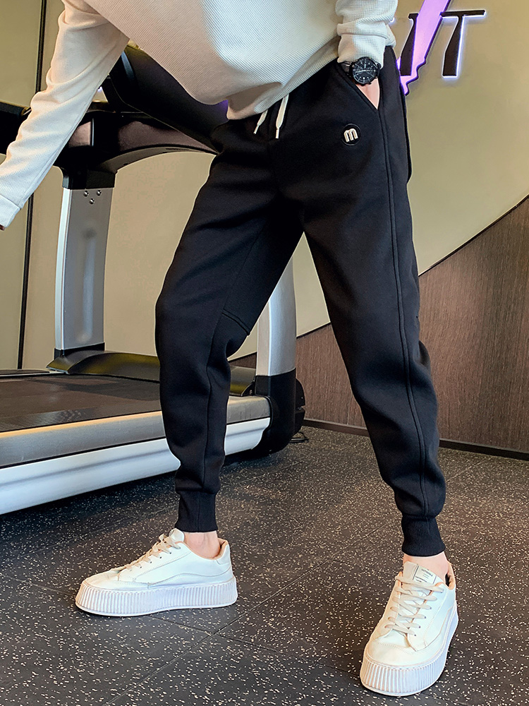 春秋休闲裤子黑色运动卫裤