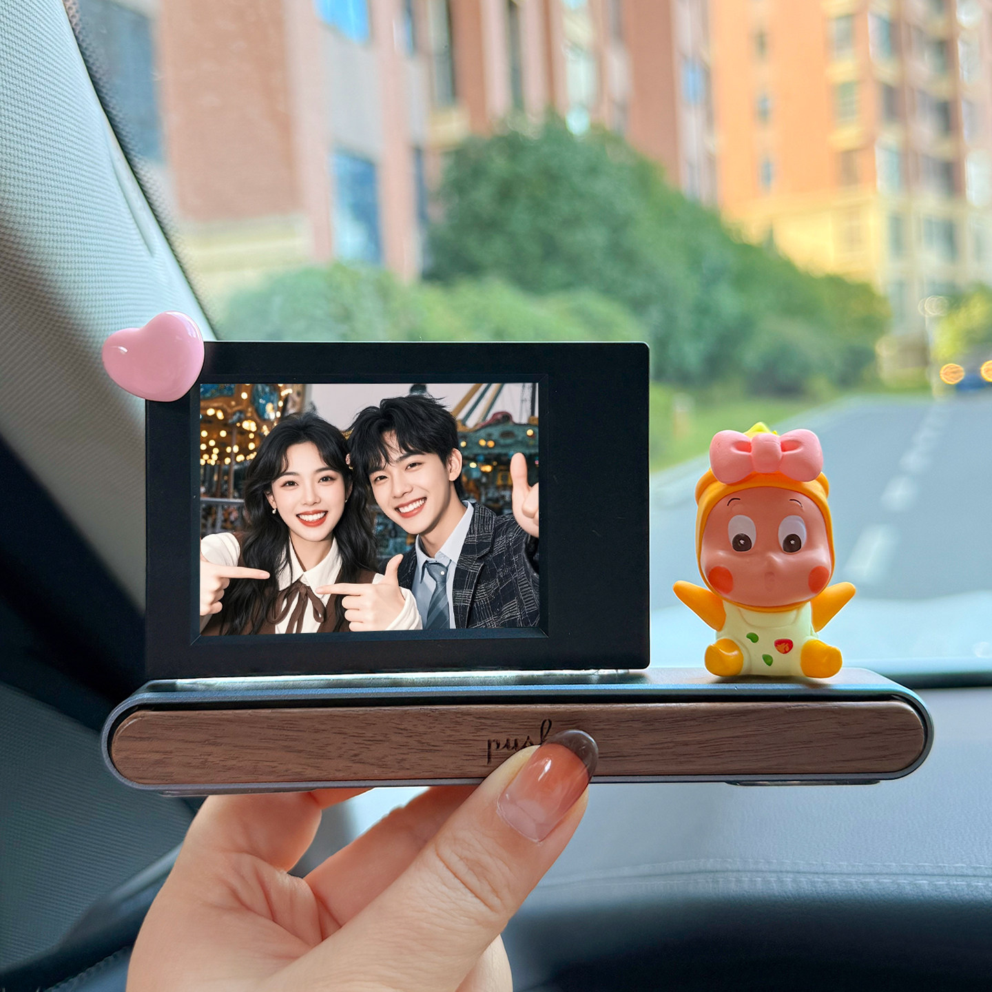 可爱星星人停车号码牌拍立得车内相框照片定制情人节diy车载摆件