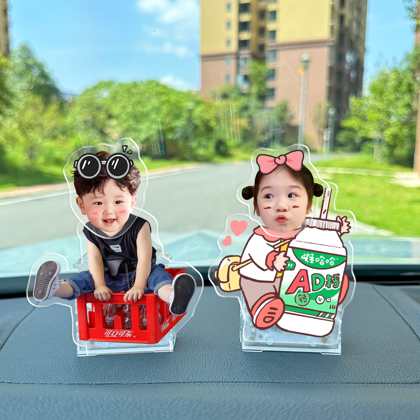 萌趣太阳能自动摇头摆件来图定制