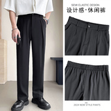 模特图~秋季垂感阔腿长裤休闲裤X20/P50，男装休闲裤，电商B331