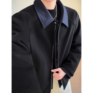 模特图~新标90白鸭绒冬季美式假两件毛呢羽绒服 E122/P228图片