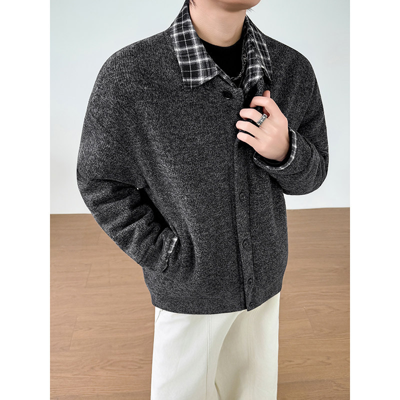 模特图~新标90白鸭绒冬季假两件毛呢羽绒服外套BK3333/P198,男装羽绒服,电商B331