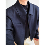 模特图~2026春季仿牛仔垫肩活页设计阔版夹克外套YJ6020/P115，男装夹克，电商B331