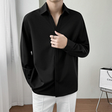 模特图~秋季V领加厚暗扣设计长袖衬衫CS2203/P50，男装衬衫，电商B331