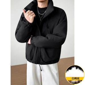 模特图~新标90白鸭绒日系多口袋立领羽绒服外套E102/P268