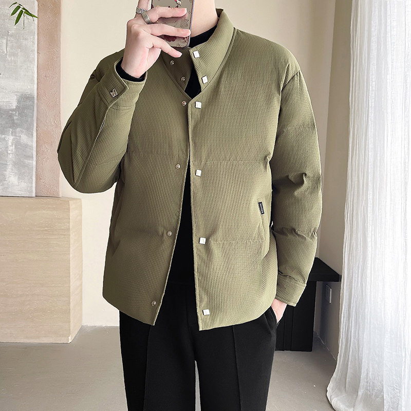 模特图~2025冬季立领加厚棉服E001/P75,男装棉衣,电商B331