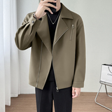 模特图~春季加厚软皮斜拉链翻领设计机车服夹克外套K8810/P118，男装夹克，电商B331