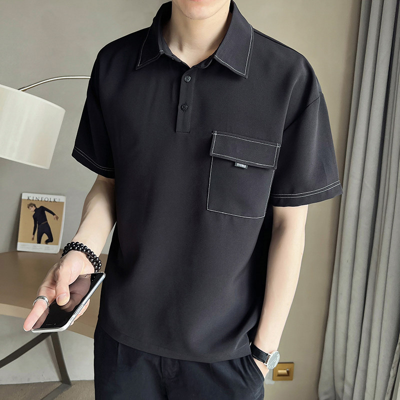 店主风~夏季新款明线设计中袖T恤衫 V6019/P55图片