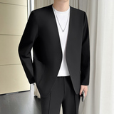 模特图~秋季无领薄款长袖西装外套K715/P105，男装西服套装，电商B331
